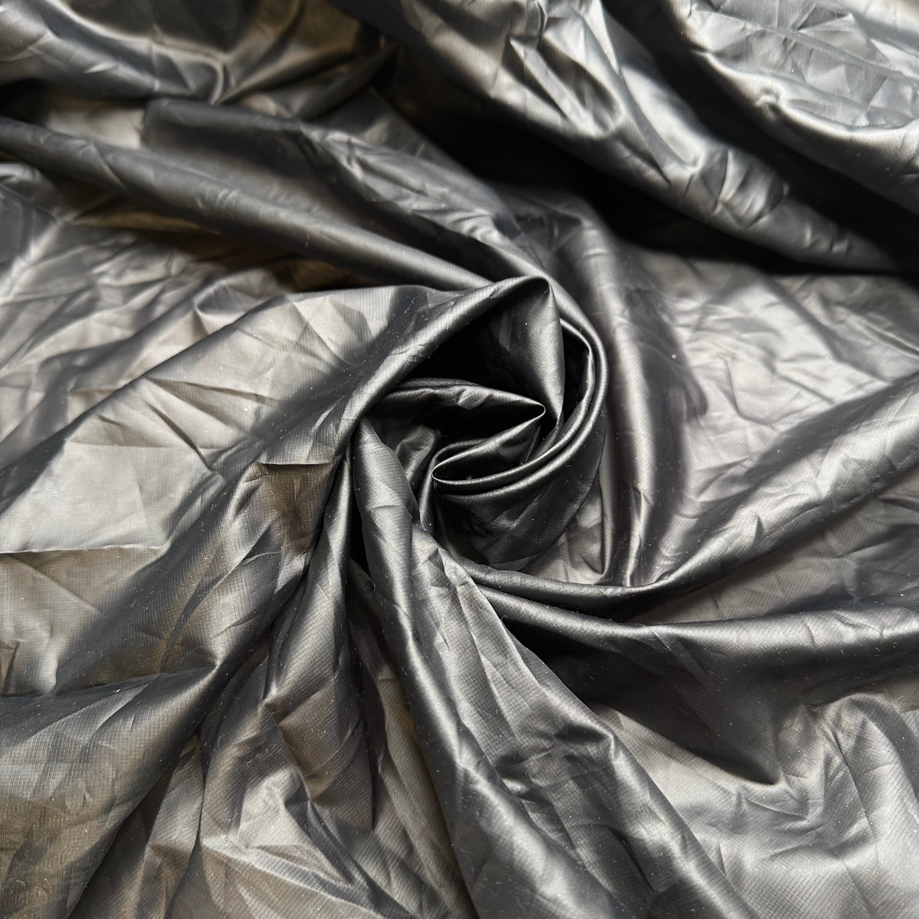 Water Droplet Beads Water Resistant Ripstop Nylon Woven Black 2