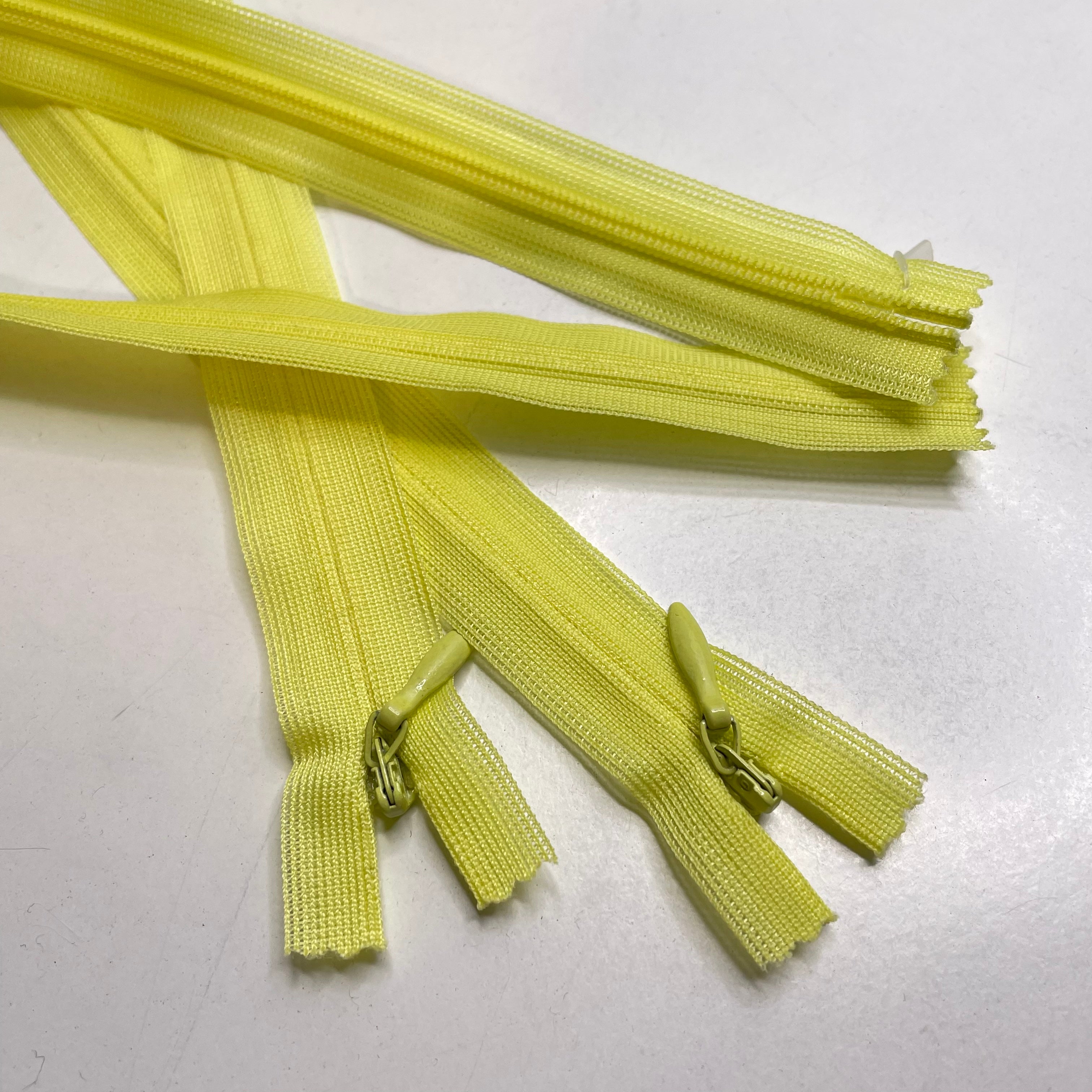 22" YKK Invisible Zipper Closed End Yellow 2 Pack FABCYCLE