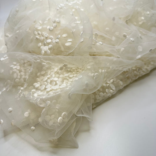 Embroidered Mesh Bridal Scraps - 30cmx30cm Pieces - per 0.5LB