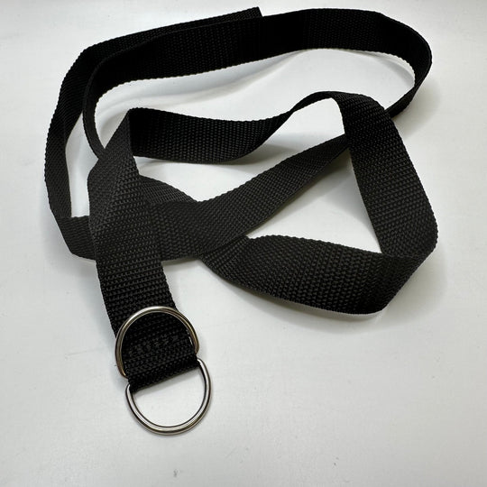 1" (25mm) D Ring Included Webbing Trim - Black/Silver - 1.35M Bundle - True Deadstock supplies Fabric by private - Sustainable Textile | FABCYCLE