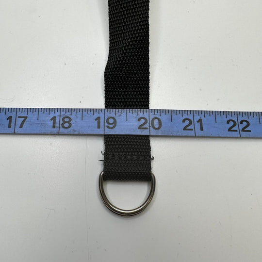 1" (25mm) D Ring Included Webbing Trim - Black/Silver - 1.35M Bundle - True Deadstock supplies Fabric by private - Sustainable Textile | FABCYCLE