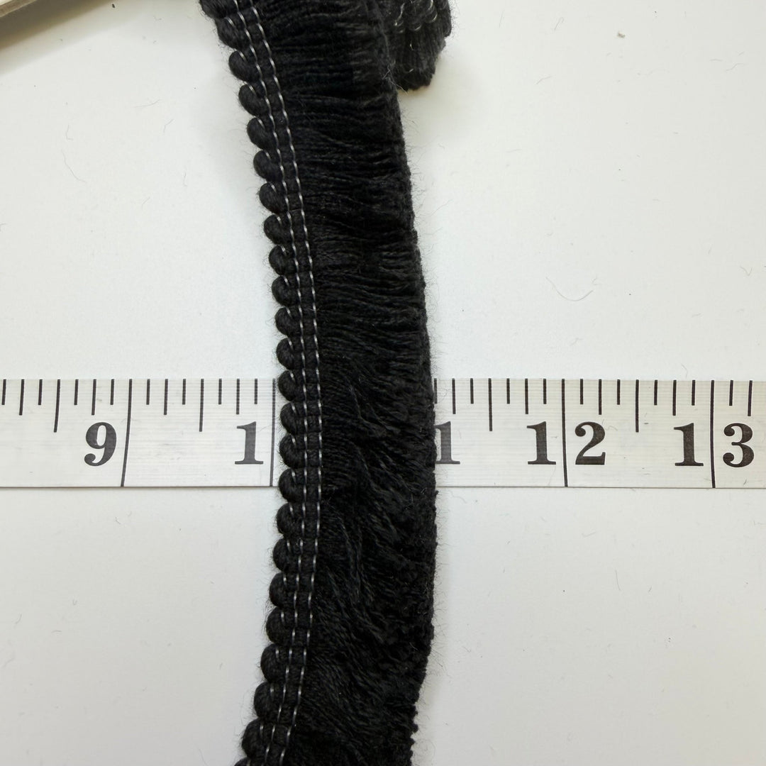 1" (25mm) Fringe Trim - Black - 1M - True Deadstock supplies Fabric by private - Sustainable Textile | FABCYCLE