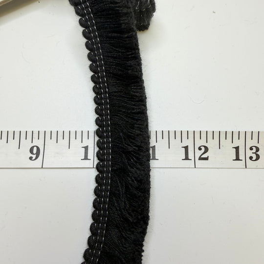 1" (25mm) Fringe Trim - Black - 1M - True Deadstock supplies Fabric by private - Sustainable Textile | FABCYCLE