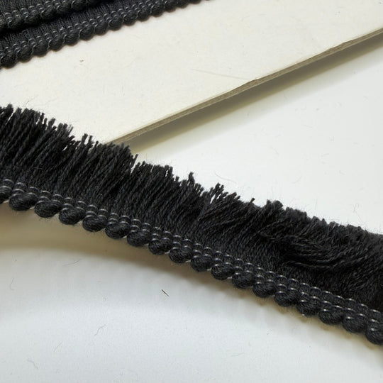 1" (25mm) Fringe Trim - Black - 1M - True Deadstock supplies Fabric by private - Sustainable Textile | FABCYCLE