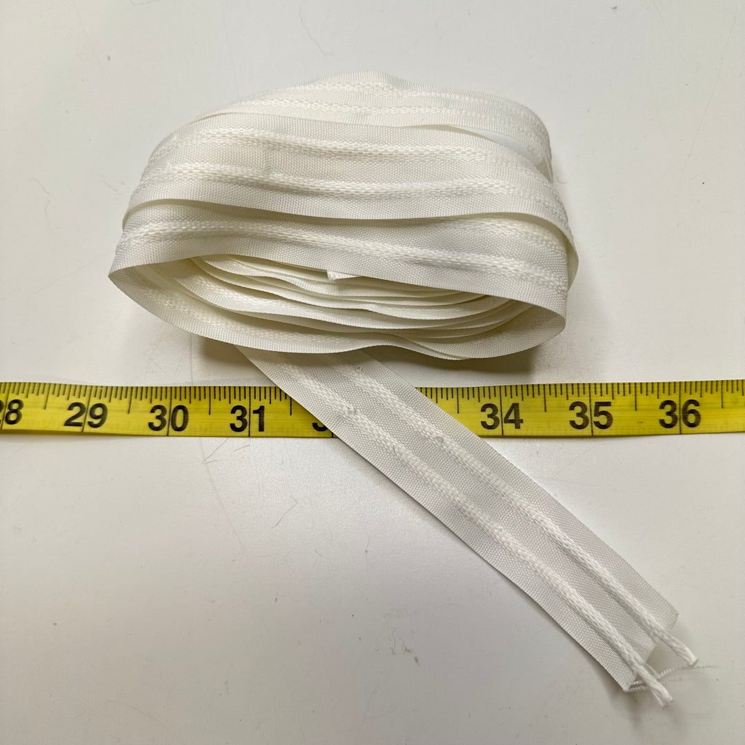1" (25mm) Gathering Cords Tape Trim - White - 4.6M Bundle - True Deadstock supplies Fabric by private - Sustainable Textile | FABCYCLE