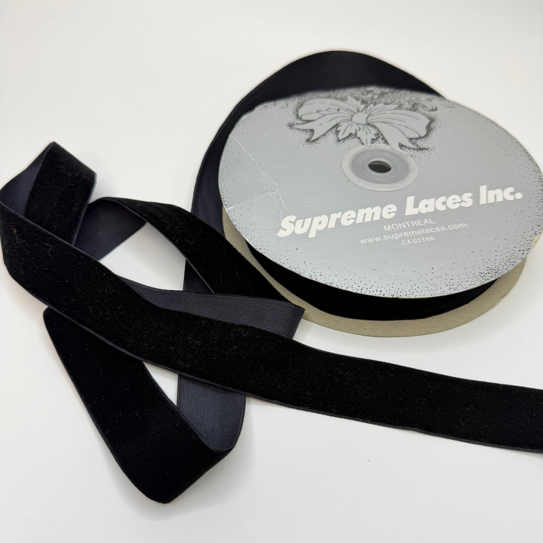 1" (25mm) Ribbon Trim - Black - Roll - True Deadstock supplies Fabric by private - Sustainable Textile | FABCYCLE