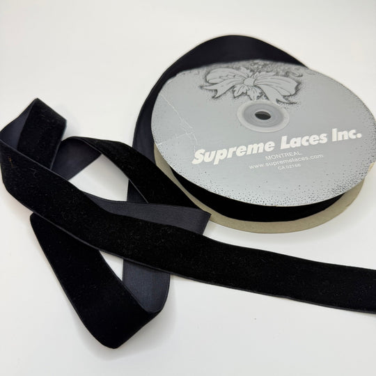 1" (25mm) Ribbon Trim - Black - Roll - True Deadstock supplies Fabric by private - Sustainable Textile | FABCYCLE