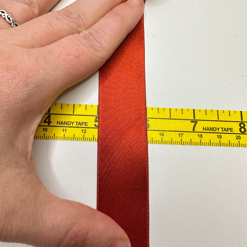 1" (25mm) Satin Ribbon Trim - Dark Orange - Roll - True Deadstock supplies Fabric by private - Sustainable Textile | FABCYCLE