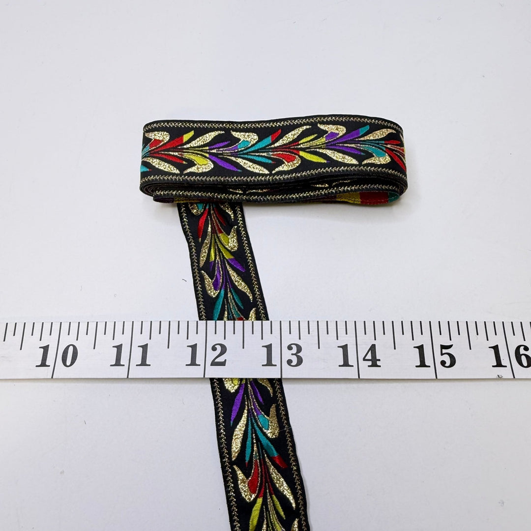 1" (25mm) Tape Trim - Black Multi - 1.6M Bundle - True Deadstock supplies Fabric by private - Sustainable Textile | FABCYCLE