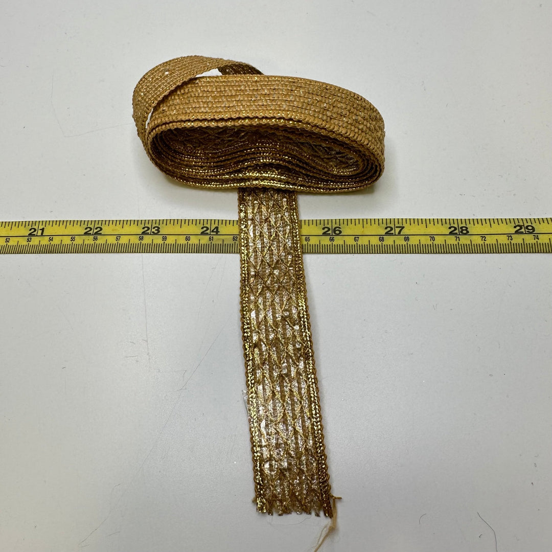 1" (25mm) Tape Trim - Gold - 1.4M Bundle - True Deadstock supplies Fabric by private - Sustainable Textile | FABCYCLE