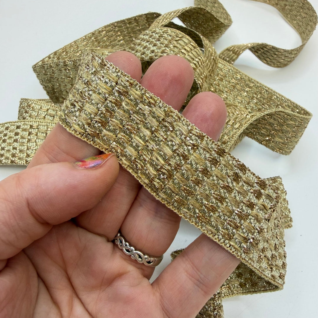 1" (25mm) Tape Trim - Gold - 2.25M Bundle - True Deadstock supplies Fabric by private - Sustainable Textile | FABCYCLE