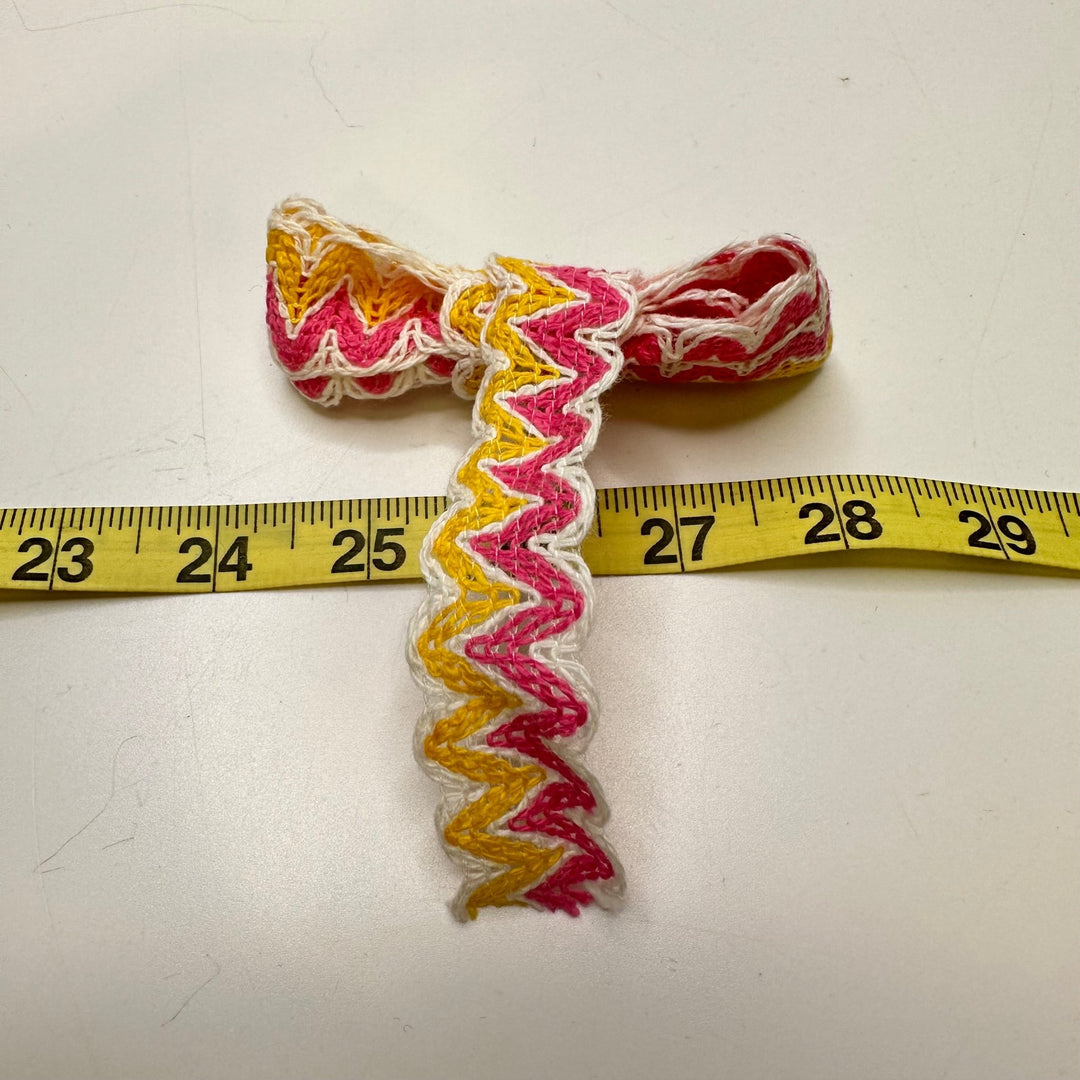 1" (25mm) Tape Trim - Yellow/Pink - 1.25M Bundle - True Deadstock supplies Fabric by private - Sustainable Textile | FABCYCLE