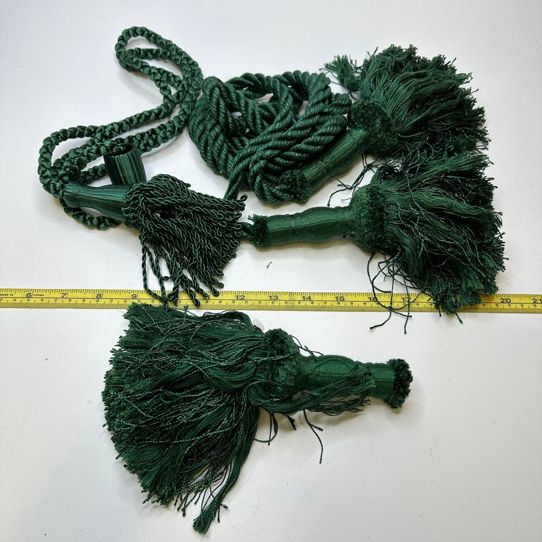 1" (25mm) Tassel Tassels Trim - Green - 4 Pack - True Deadstock supplies Fabric by private - Sustainable Textile | FABCYCLE