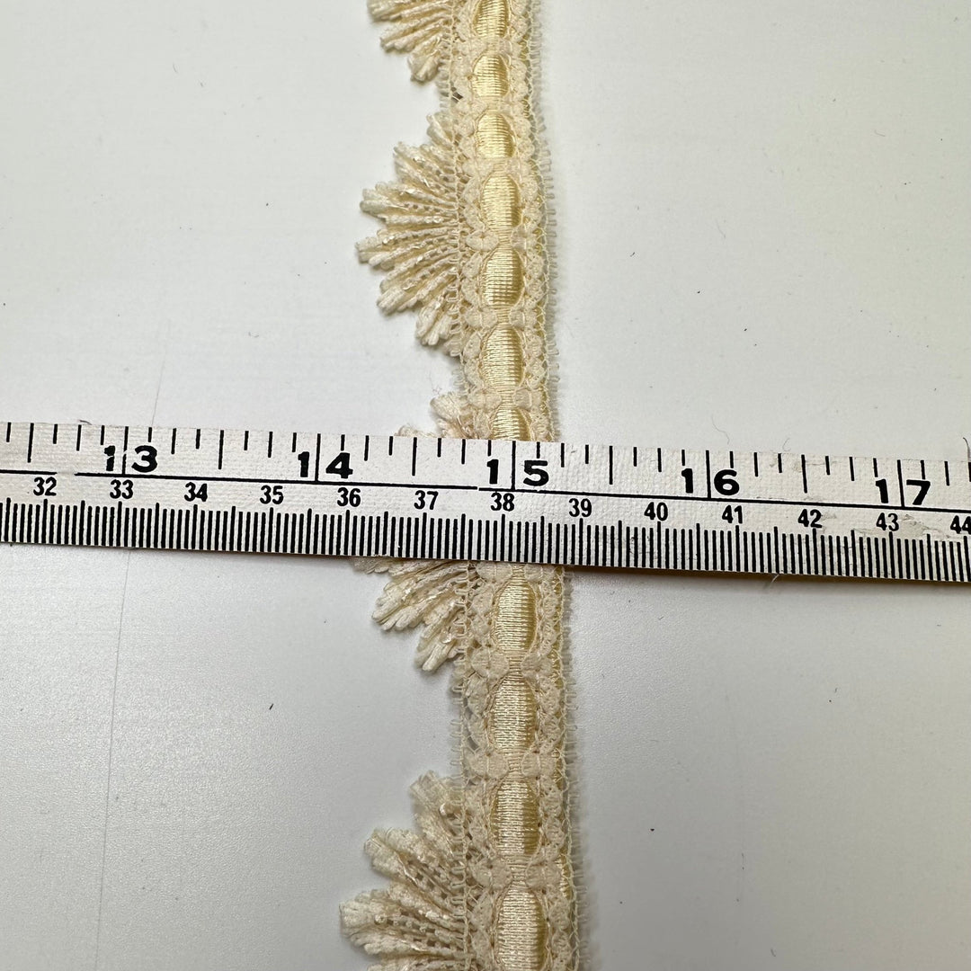 1" (25mm) Vintage Lace Trim - Dark Cream - 2M Bundle - True Deadstock supplies Fabric by private - Sustainable Textile | FABCYCLE