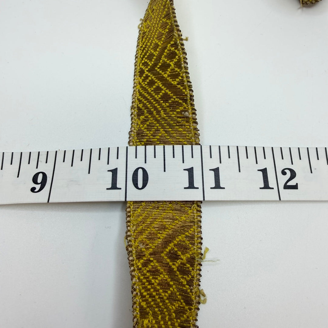 1" (25mm) Vintage Tape Trim - Dark Gold - 4M Bundle - True Deadstock supplies Fabric by private - Sustainable Textile | FABCYCLE