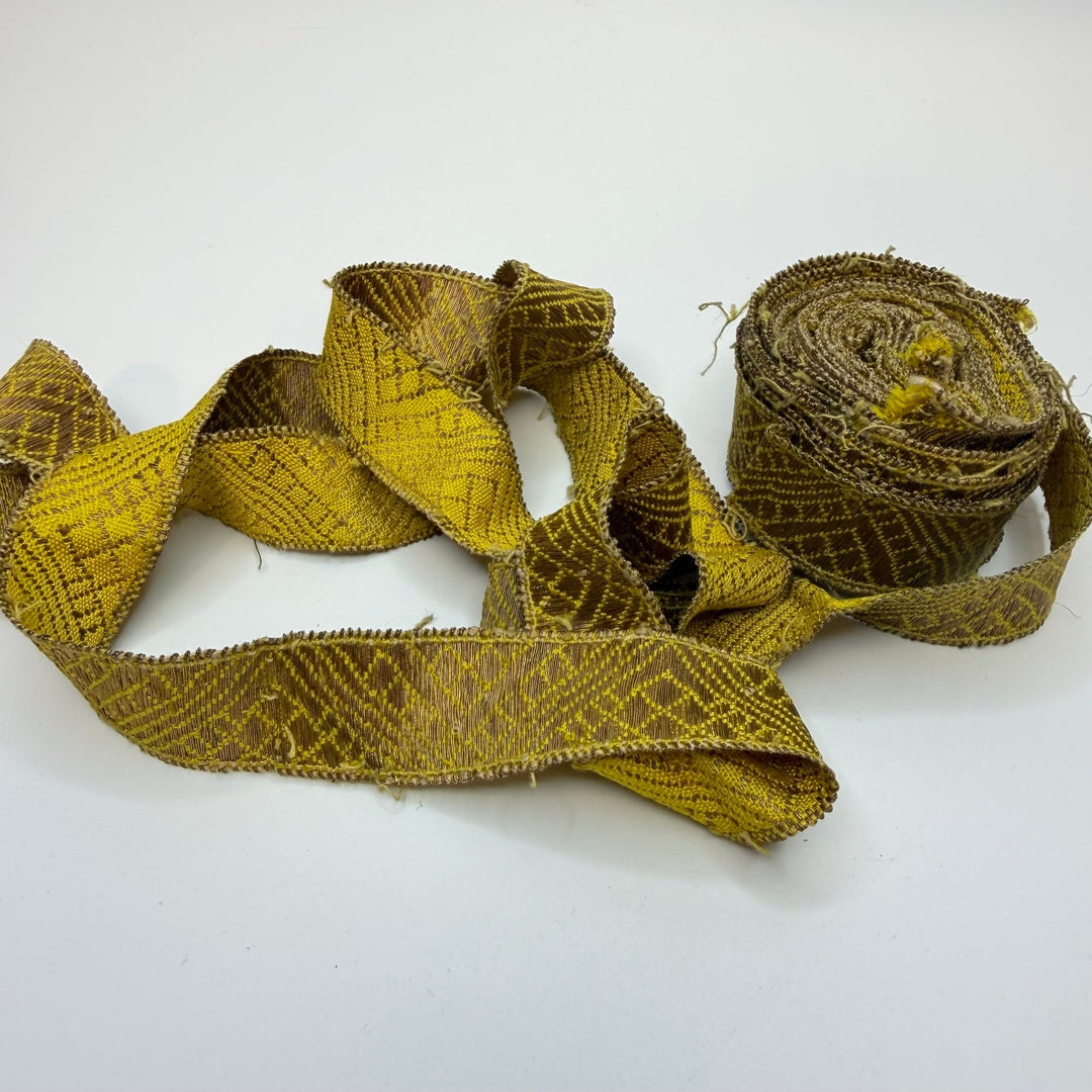 1" (25mm) Vintage Tape Trim - Dark Gold - 4M Bundle - True Deadstock supplies Fabric by private - Sustainable Textile | FABCYCLE