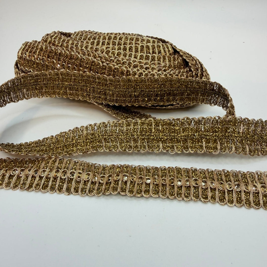 1" (25mm) Vintage Tape Trim - Gold - 7M Bundle - True Deadstock supplies Fabric by private - Sustainable Textile | FABCYCLE