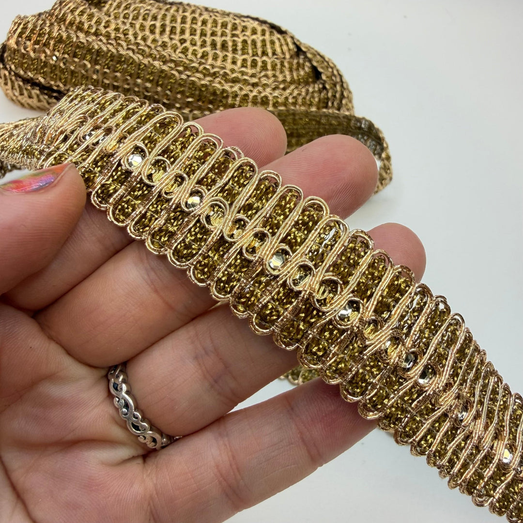 1" (25mm) Vintage Tape Trim - Gold - 7M Bundle - True Deadstock supplies Fabric by private - Sustainable Textile | FABCYCLE