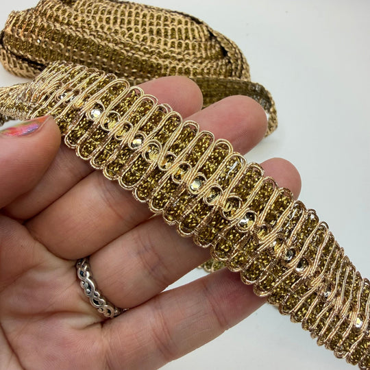 1" (25mm) Vintage Tape Trim - Gold - 7M Bundle - True Deadstock supplies Fabric by private - Sustainable Textile | FABCYCLE