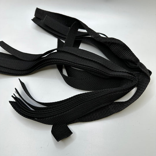 1" (25mm) Webbing Trim - Black - 0.5M Bundle - True Deadstock supplies Fabric by private - Sustainable Textile | FABCYCLE