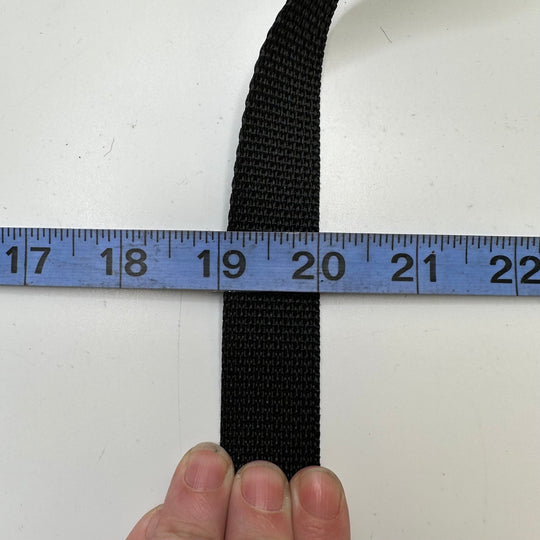 1" (25mm) Webbing Trim - Black - 0.5M Bundle - True Deadstock supplies Fabric by private - Sustainable Textile | FABCYCLE
