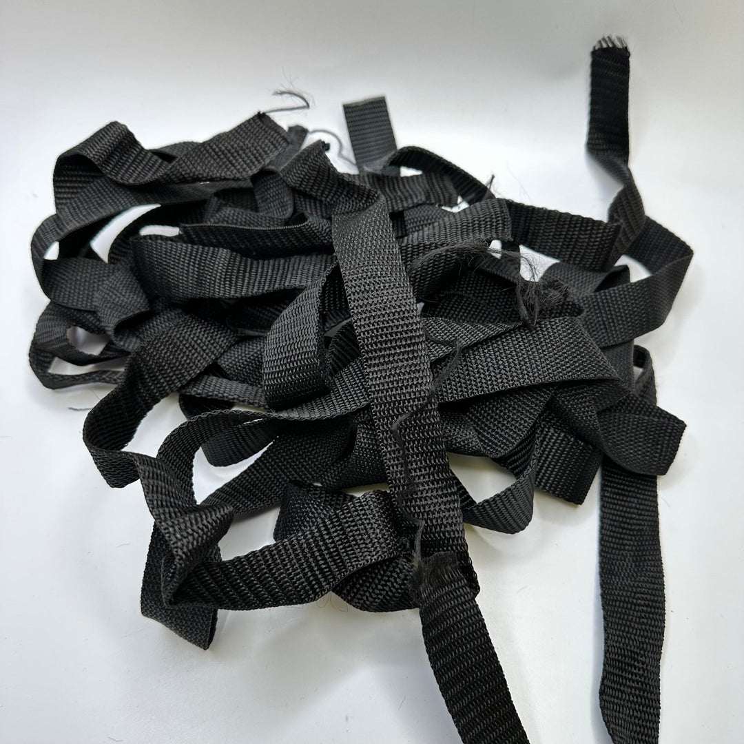 1" (25mm) Webbing Trim - Black - 10 Pack - True Deadstock supplies Fabric by private - Sustainable Textile | FABCYCLE