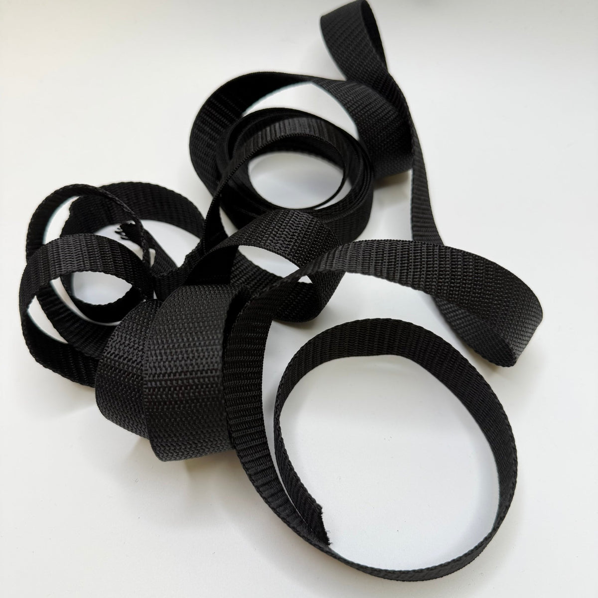 1" (25mm) Webbing Trim - Black - 4M Bundle - True Deadstock supplies Fabric by private - Sustainable Textile | FABCYCLE