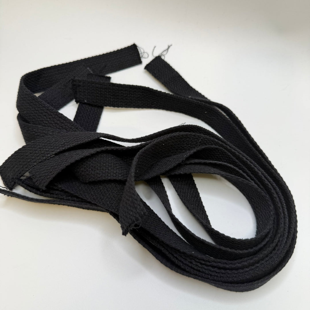 1" (25mm) Webbing Trim - Black - 8 Pack - True Deadstock supplies Fabric by private - Sustainable Textile | FABCYCLE