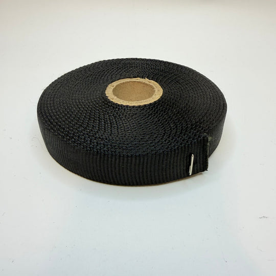 1" (25mm) Webbing Trim - Black - Roll - True Deadstock supplies Fabric by private - Sustainable Textile | FABCYCLE