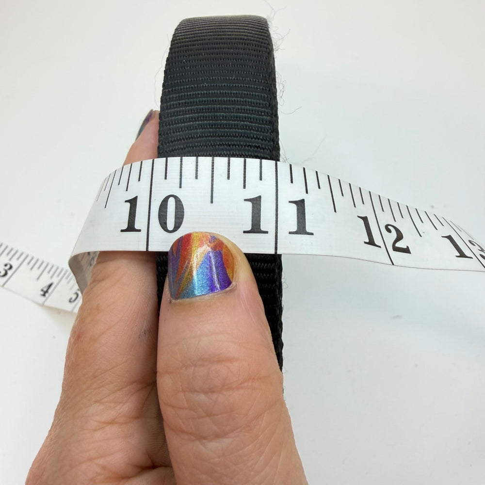 1" (25mm) Webbing Trim - Black - Roll - True Deadstock supplies Fabric by private - Sustainable Textile | FABCYCLE