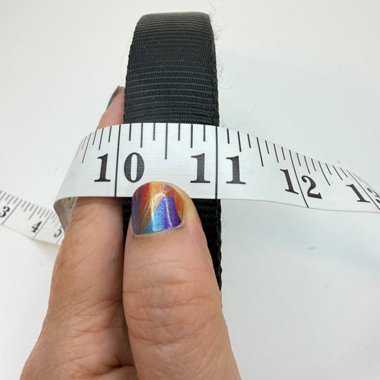 1" (25mm) Webbing Trim - Black - Roll - True Deadstock supplies Fabric by private - Sustainable Textile | FABCYCLE