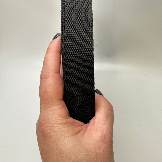1" (25mm) Webbing Trim - Black - Roll - True Deadstock supplies Fabric by private - Sustainable Textile | FABCYCLE