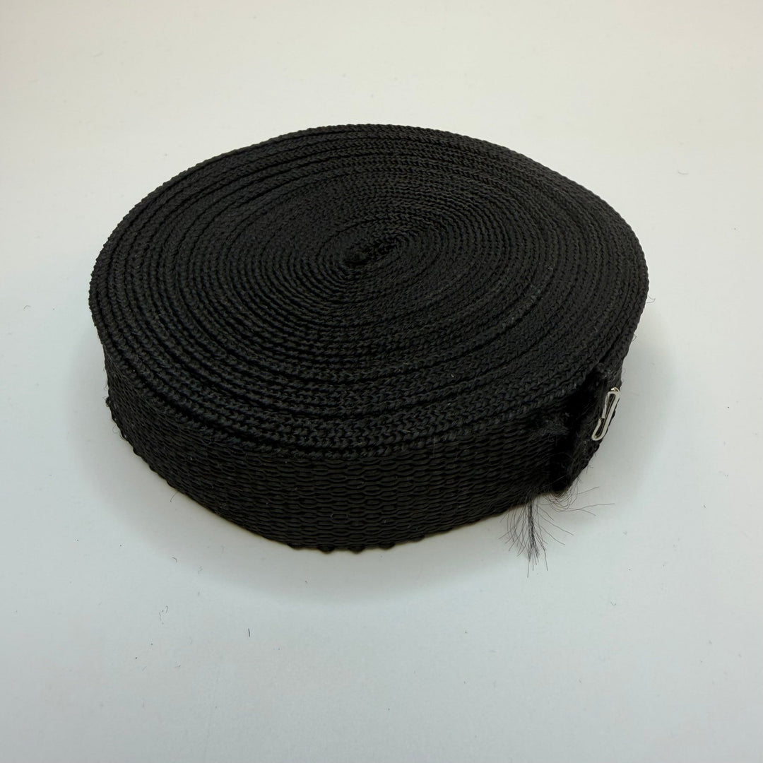 1" (25mm) Webbing Trim - Black - Roll - True Deadstock supplies Fabric by private - Sustainable Textile | FABCYCLE