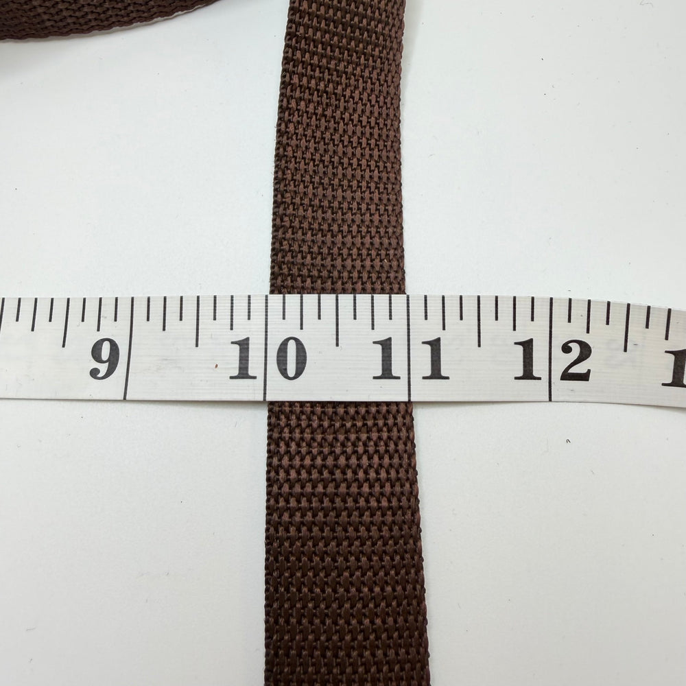 1" (25mm) Webbing Trim - Brown - 4M Bundle - True Deadstock supplies Fabric by private - Sustainable Textile | FABCYCLE