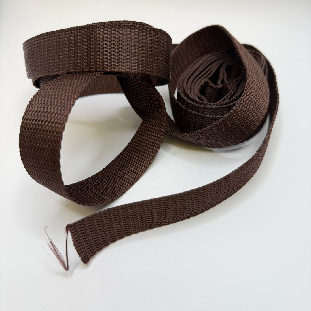 1" (25mm) Webbing Trim - Brown - 4M Bundle - True Deadstock supplies Fabric by private - Sustainable Textile | FABCYCLE