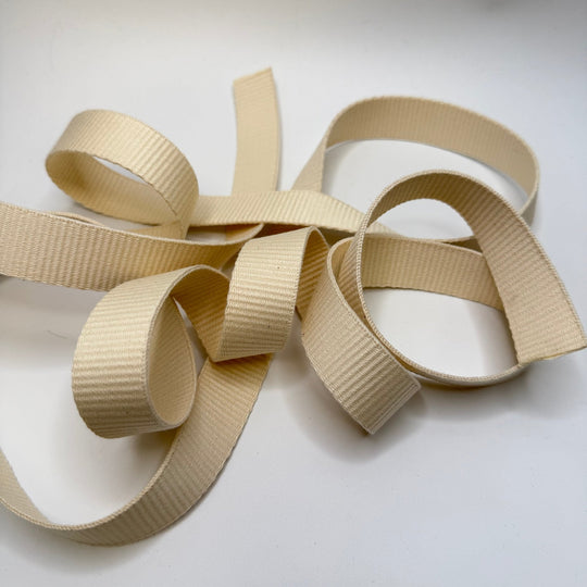 1" (25mm) Webbing Trim - Dark Cream - 2M Bundle - True Deadstock supplies Fabric by private - Sustainable Textile | FABCYCLE