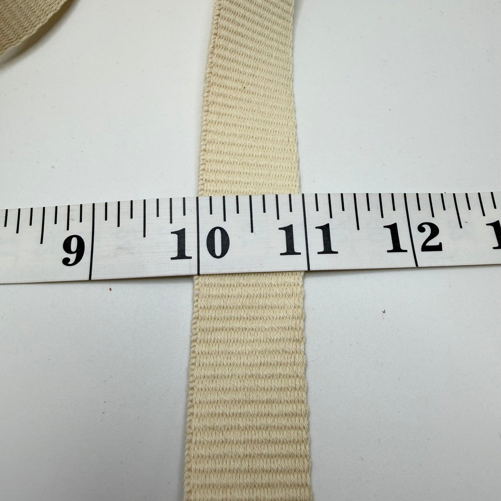 1" (25mm) Webbing Trim - Dark Cream - 2M Bundle - True Deadstock supplies Fabric by private - Sustainable Textile | FABCYCLE