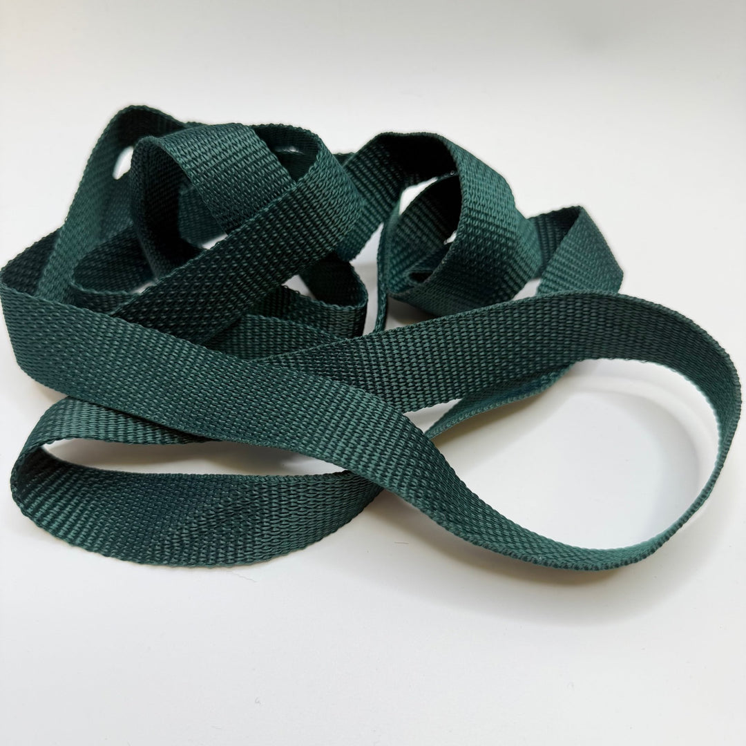 1" (25mm) Webbing Trim - Dark Green - 2M Bundle - True Deadstock supplies Fabric by private - Sustainable Textile | FABCYCLE