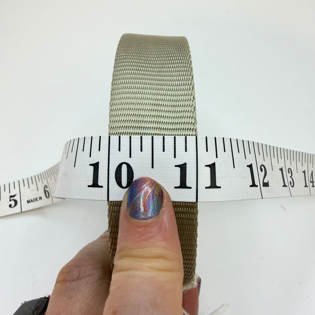 1" (25mm) Webbing Trim - Light Grey/Beige - Roll - True Deadstock supplies Fabric by private - Sustainable Textile | FABCYCLE