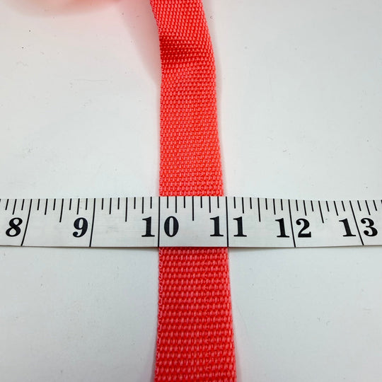 1" (25mm) Webbing Trim - Neon Coral Pink - 2M Bundle - True Deadstock supplies Fabric by private - Sustainable Textile | FABCYCLE