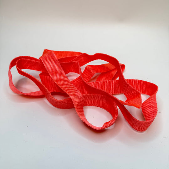 1" (25mm) Webbing Trim - Neon Coral Pink - 2M Bundle - True Deadstock supplies Fabric by private - Sustainable Textile | FABCYCLE