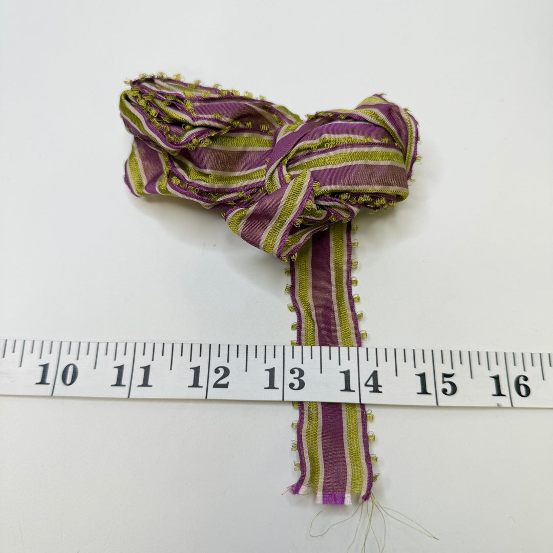 1" (25mm) Wire Edges Ribbon Trim - Pink/Green - 3.8M Bundle - True Deadstock supplies Fabric by private - Sustainable Textile | FABCYCLE