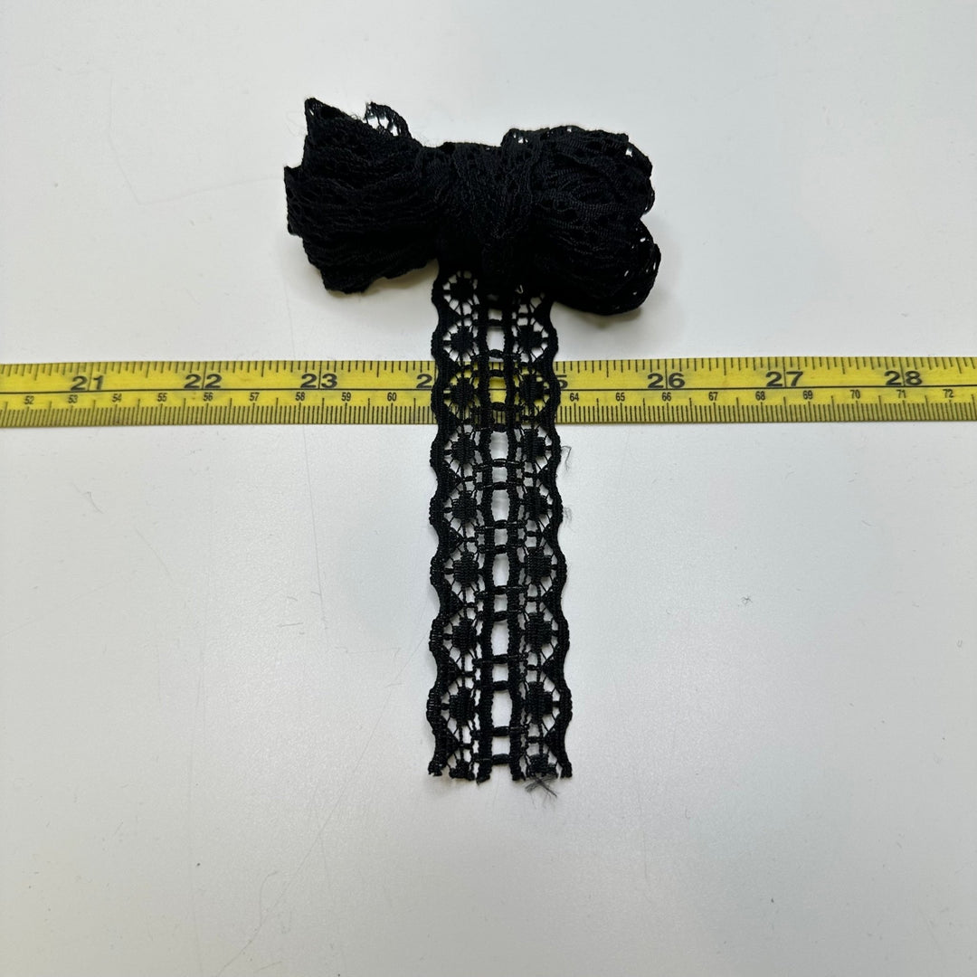 1 ¼" (32mm) Lace Trim - Black - 2M Bundle - True Deadstock supplies Fabric by private - Sustainable Textile | FABCYCLE
