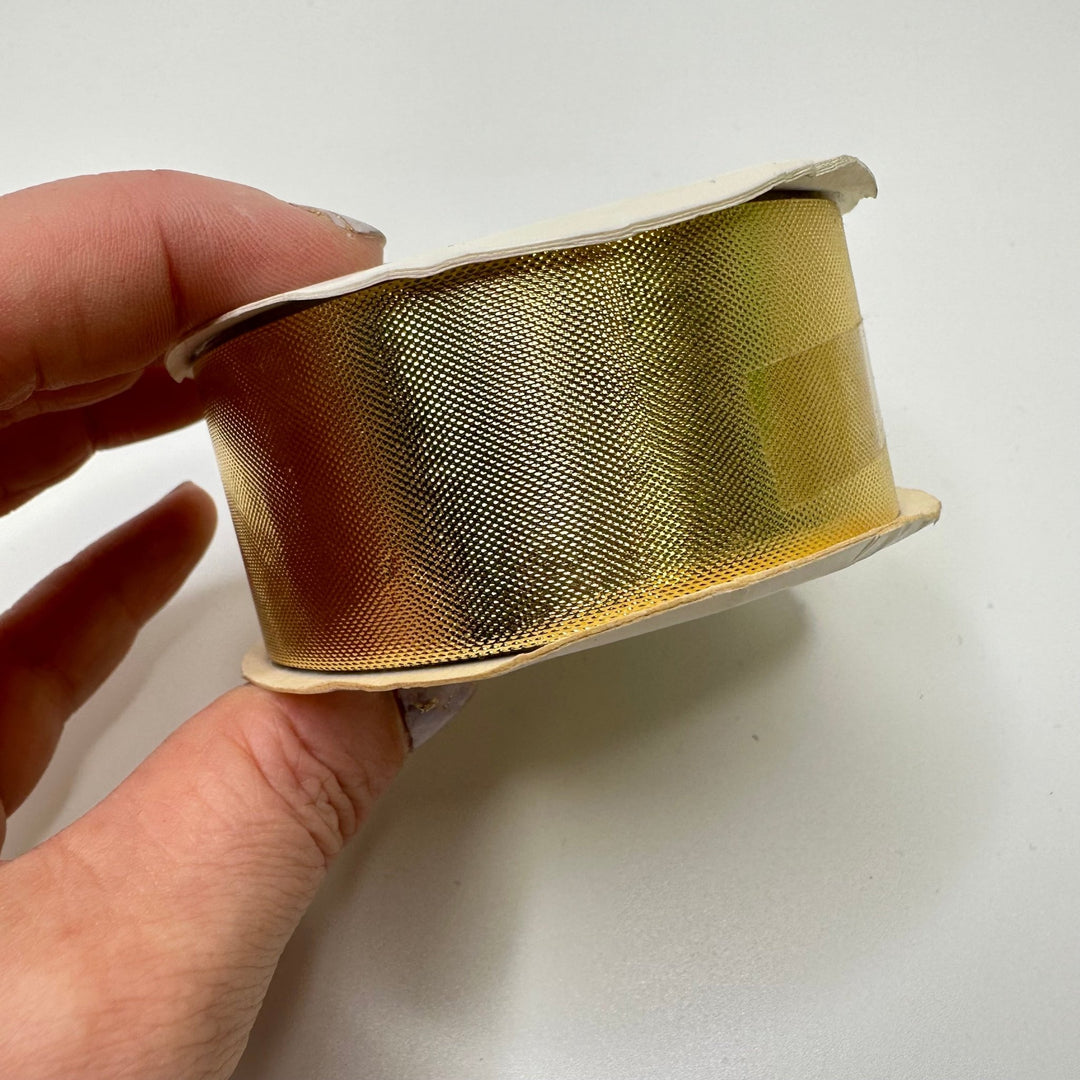 1 ¼" (32mm) Ribbon Trim - Gold - Roll - True Deadstock supplies Fabric by private - Sustainable Textile | FABCYCLE