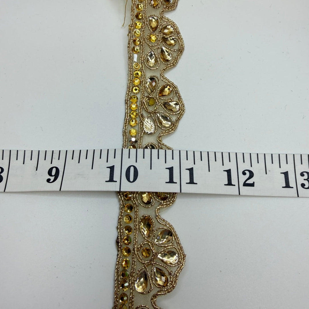 1 ¼" (32mm) Scalloped Tape Trim - Gold - 7M Bundle - True Deadstock supplies Fabric by private - Sustainable Textile | FABCYCLE