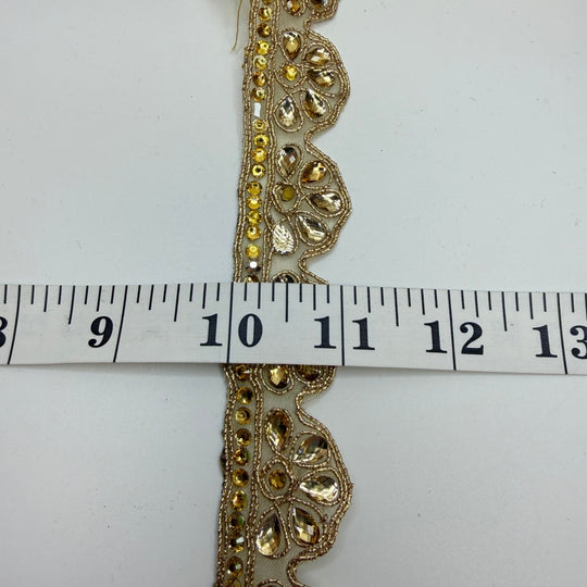 1 ¼" (32mm) Scalloped Tape Trim - Gold - 7M Bundle - True Deadstock supplies Fabric by private - Sustainable Textile | FABCYCLE