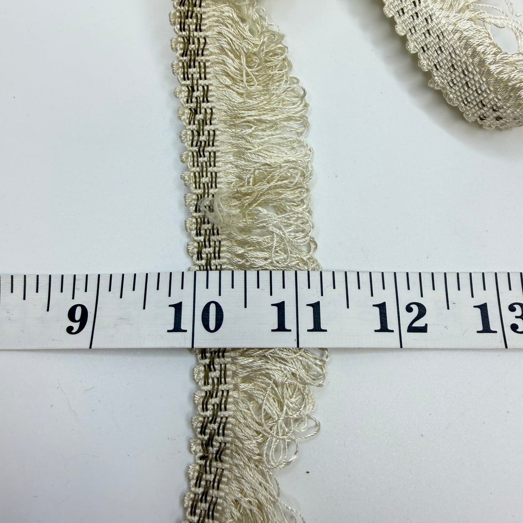 1 ¼" (32mm) Vintage Fringe Tape Trim - Cream - Roll - True Deadstock supplies Fabric by private - Sustainable Textile | FABCYCLE