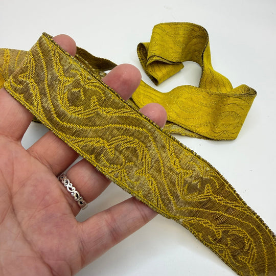 1 ⅜" (35mm) Vintage Tape Trim - Gold - 1.55M Bundle - True Deadstock supplies Fabric by private - Sustainable Textile | FABCYCLE