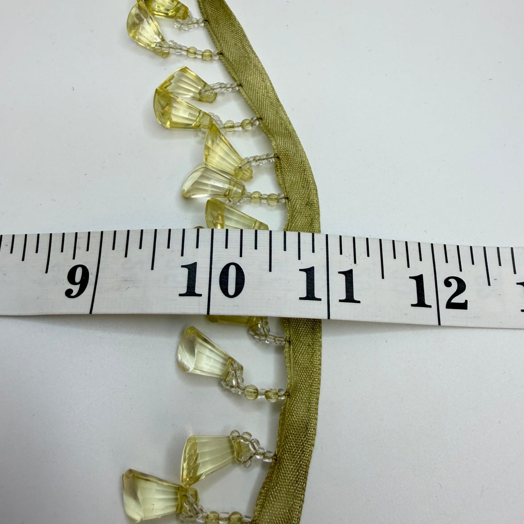 1 ½" (38mm) Beaded Tassel Tape Trim - Gold - 1M Bundle - True Deadstock supplies Fabric by private - Sustainable Textile | FABCYCLE