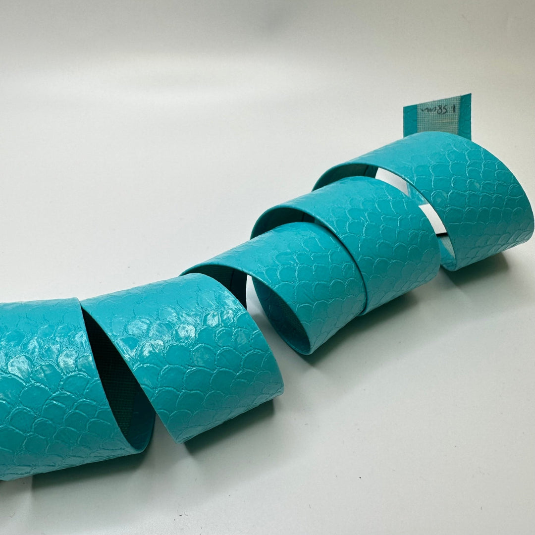1 ½" (38mm) Embossed Tape Trim - Aqua Blue - 1.55M Bundle - True Deadstock supplies Fabric by private - Sustainable Textile | FABCYCLE